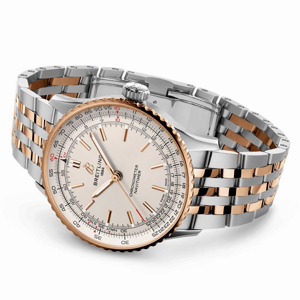 Breitling Navitimer 41mm Cream Dial 18ct Rose Gold and Steel Automatic Gents Watch U17329F41G1U1