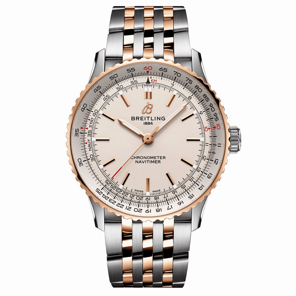 Breitling Navitimer 41mm Cream Dial 18ct Rose Gold and Steel Automatic Gents Watch U17329F41G1U1