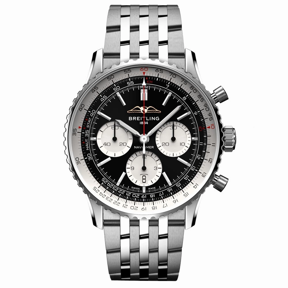 Breitling Navitimer B01 Chronograph 43mm Black Dial Automatic Gents Watch AB0138211B1A1