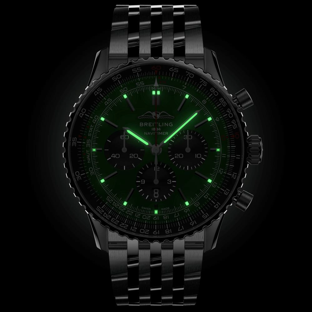 Breitling Navitimer B01 Chronograph 46mm Green Dial Automatic Gents Watch AB0137241L1A1