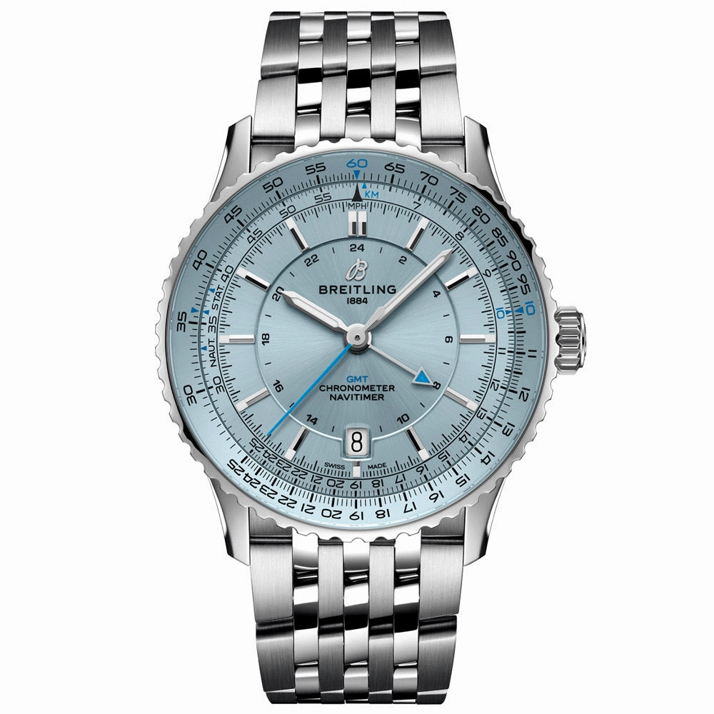 Breitling Navitimer GMT 41mm Ice Blue Dial Automatic Gents Watch A32310171C1A1