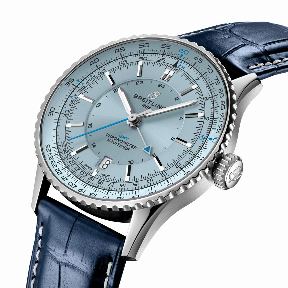 Breitling Navitimer GMT 41mm Ice Blue Dial Automatic Gents Watch A32310171C1P1
