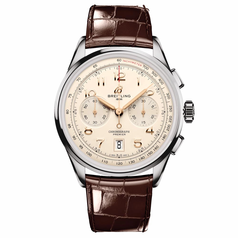 Breitling Premier B01 Chronograph 42mm Cream Dial Automatic Gents Watch AB0145211G1P1