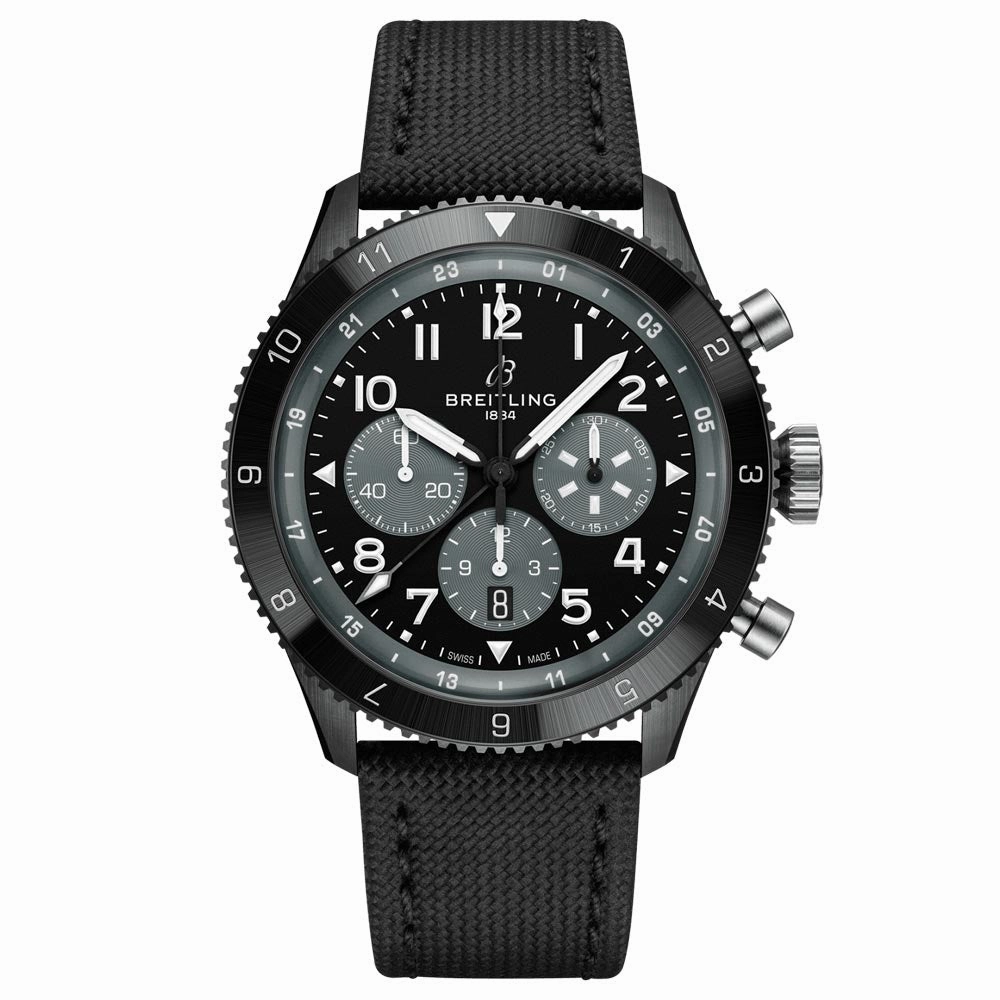 Breitling Super AVI B04 GMT Mosquito Night Fighter 46mm Black Dial Automatic Chronograph Gents Watch SB04451A1B1X1