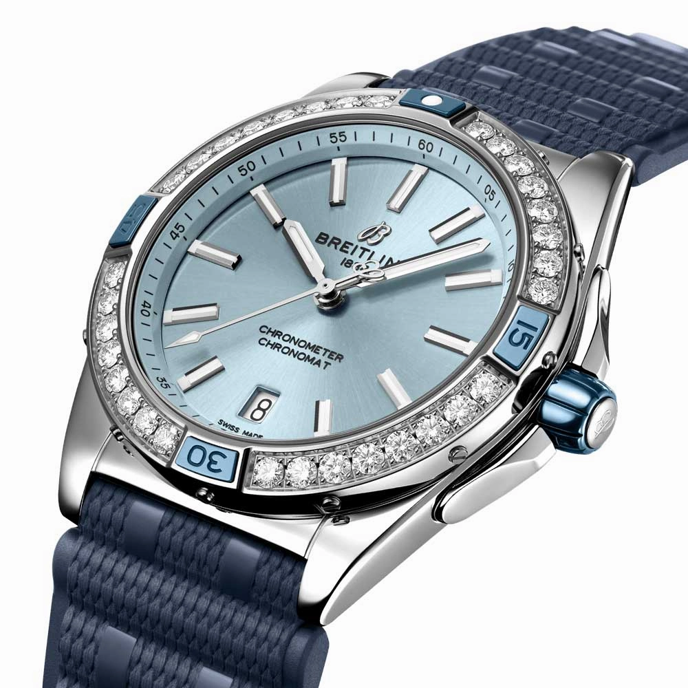 Breitling Super Chronomat 38mm Blue Dial Automatic Ladies Watch A17356531C1S1