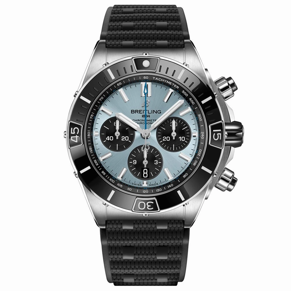 Breitling Super Chronomat B01 44mm Blue Dial Steel & Platinum Automatic Chronograph Gents Watch PB0136251C1S1