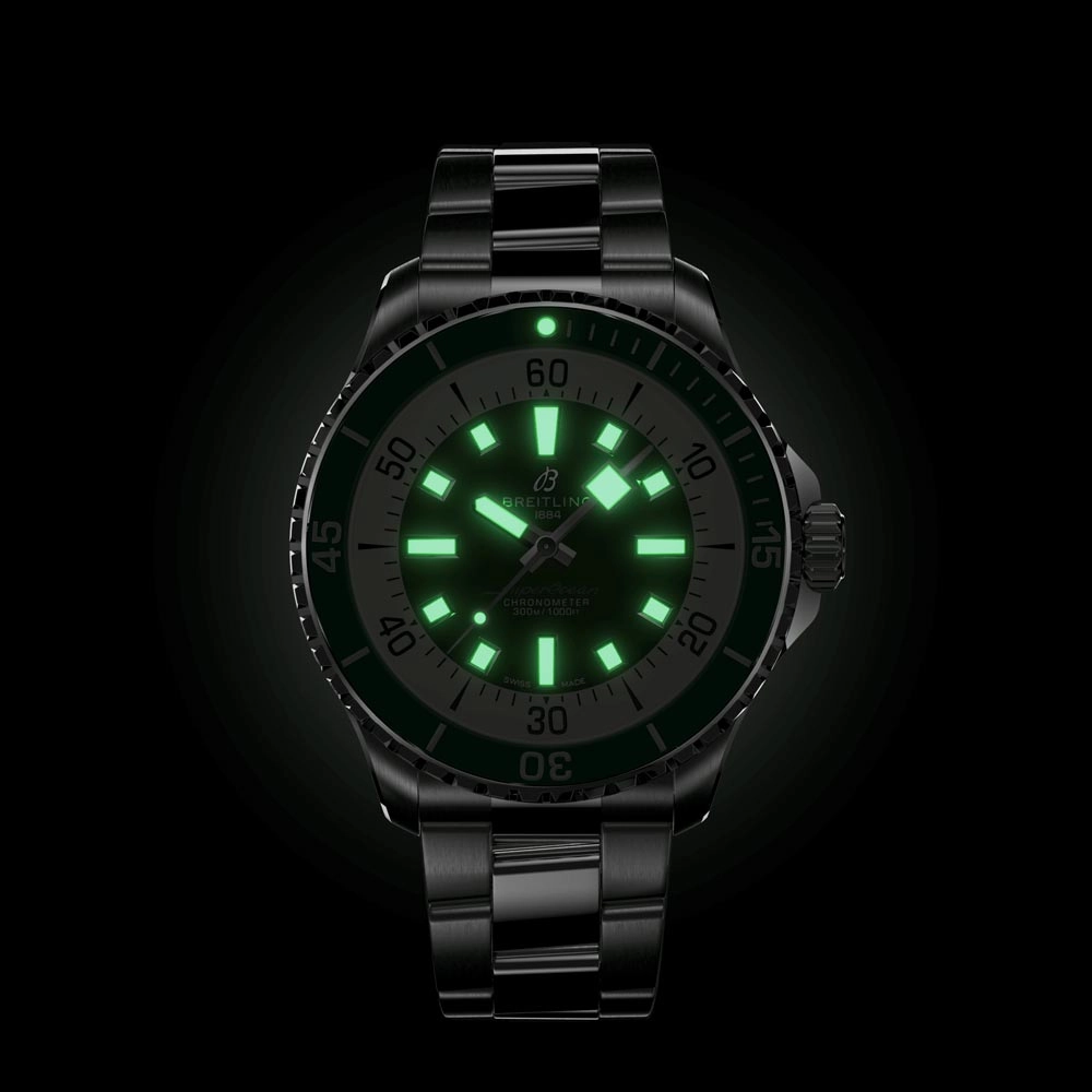 Breitling Superocean 44mm Green Dial Automatic Gents Watch A17376A31L1A1