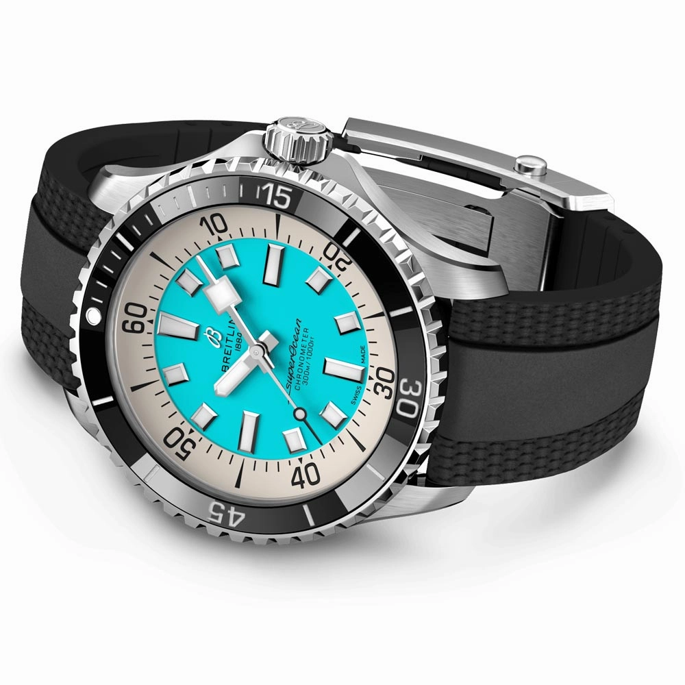 Breitling Superocean 44mm Turquoise Dial Automatic Gents Watch A17376211L2S1