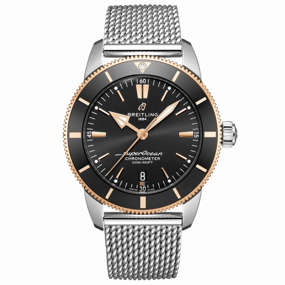 Breitling Superocean Heritage B20 44mm Black Dial 18ct Red Gold & Steel Automatic Gents Watch UB2030121B1A1