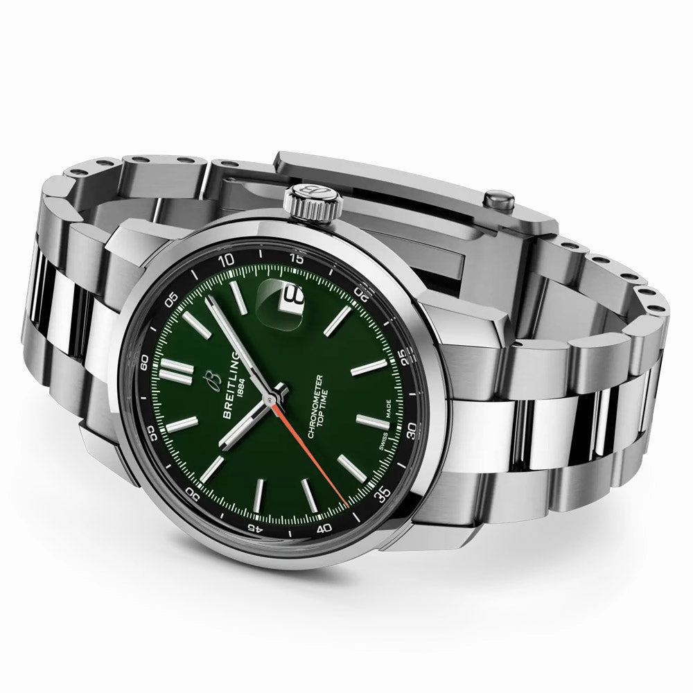 Breitling Top Time B31 Green Dial 38mm Automatic Watch AB3113171L1A1