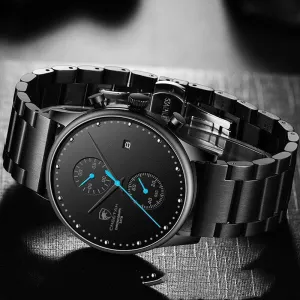 Business Men's Watch Hot Selling Waterproof Steel Band Multifunctiona 
