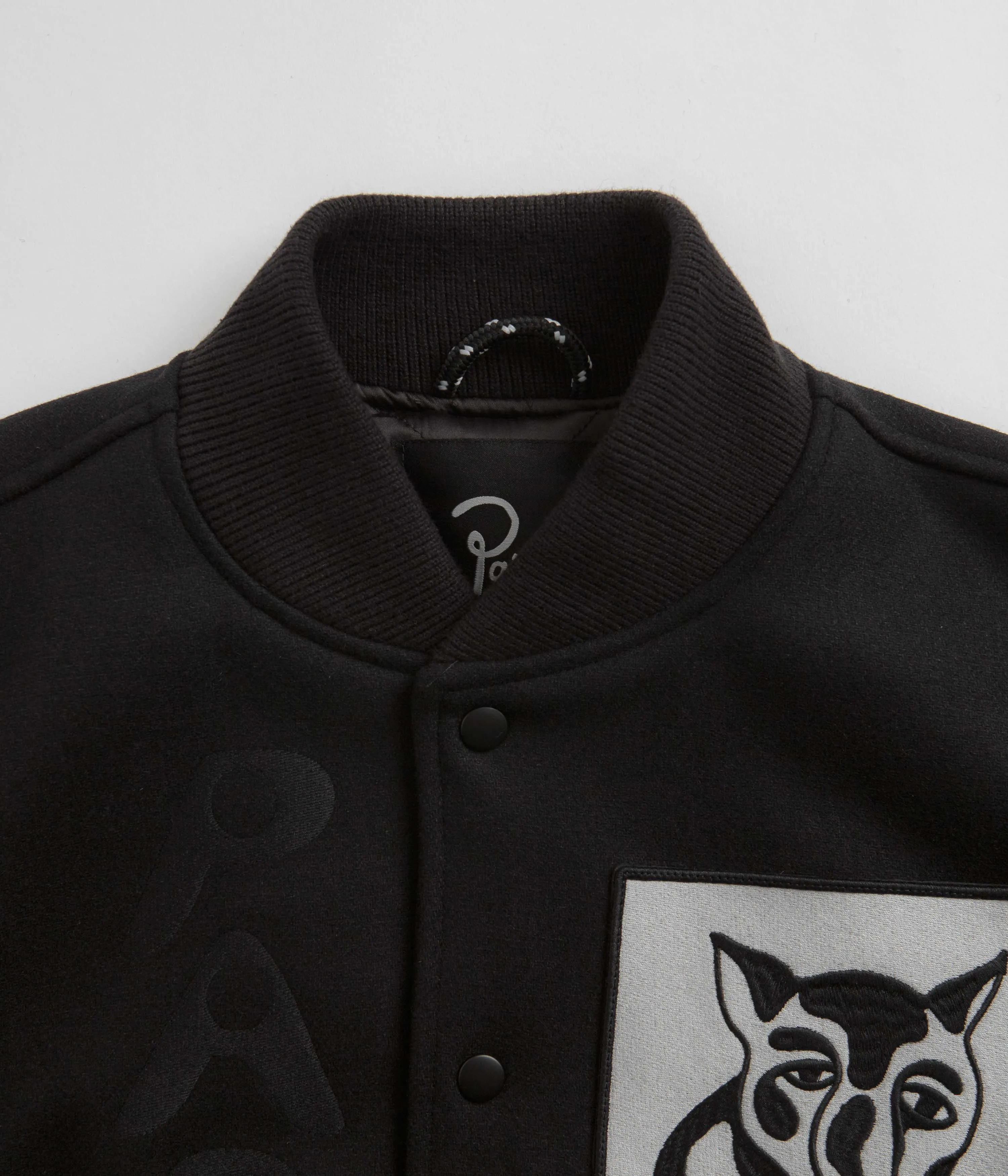 by Parra Dog Faced Varsity Jacket - Black Parra Clothing