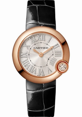 Cartier Ballon Blanc de Cartier Watch - 30 mm Pink Gold Case - Black Alligator Strap - WGBL0003 