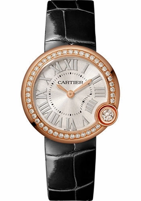 Cartier Ballon Blanc de Cartier Watch - 30 mm Pink Gold Case - Diamond Bezel - Black Alligator Strap - WJBL0005 