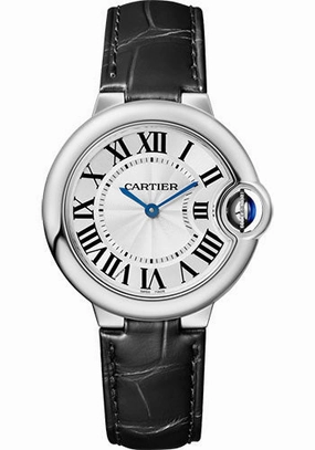 Cartier Ballon Blanc de Cartier Watch - 33 mm Steel Case - Alligator Strap - WSBB0034 