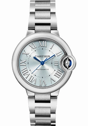 Cartier Ballon Bleu de Cartier Watch - 33 mm Steel Case - Blue Silvered Sunray-Brushed Dial - Interchangeable Bracelet - WSBB0062 
