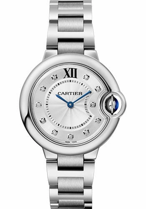 Cartier Ballon Bleu de Cartier Watch - 33 mm Steel Case - Diamond Dial - W4BB0020 
