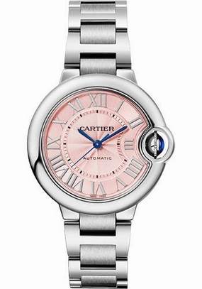 Cartier Ballon Bleu de Cartier Watch - 33 mm Steel Case - Pink Dial - Interchangeable Bracelet - WSBB0046 