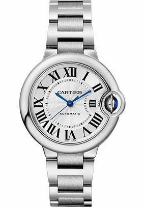 Cartier Ballon Bleu de Cartier Watch - 33 mm Steel Case - Silvered Dial - Interchangeable Bracelet - WSBB0044 