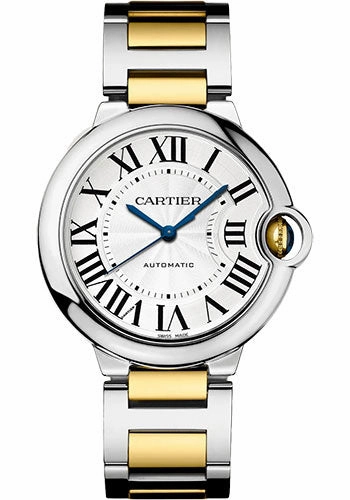Cartier Ballon Bleu de Cartier Watch - 36 mm Steel and Yellow Gold Case - Silvered Dial - Interchangeable Two-Tone Bracelet - W2BB0030 