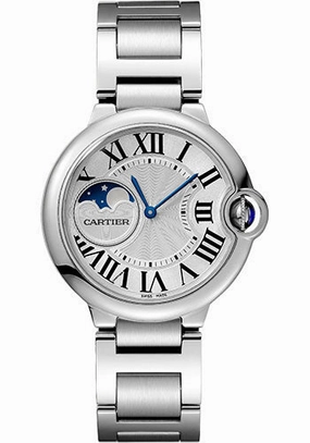 Cartier Ballon Bleu de Cartier Watch - 37 mm Steel Case - Silvered Dial - Interchangeable Bracelet - WSBB0050 