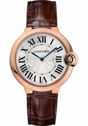 Cartier Ballon Bleu de Cartier Watch - 40 mm Pink Gold Case - Brown Alligator Strap - W6920083 