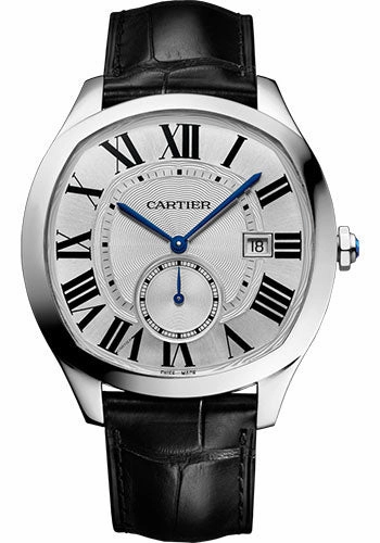 Cartier Drive de Cartier Watch - 40 mm Steel Case - Silvered Dial - Black Alligator Strap - WSNM0004 