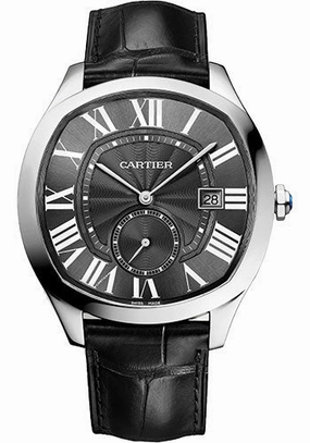 Cartier Drive de Cartier Watch - 40 mm x 41 mm Steel Case - Black Dial - Black Alligator Strap - WSNM0018 