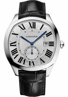 Cartier Drive de Cartier Watch - 40 mm x 41 mm Steel Case - Silvered Dial - Black Alligator Strap - WSNM0015 