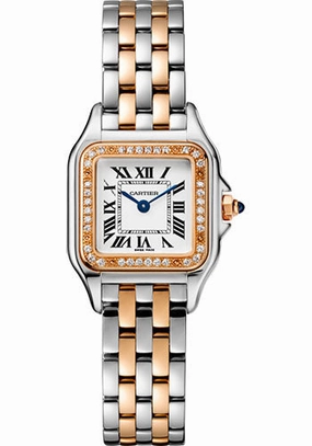 Cartier Panthre de Cartier Watch - 22 mm Steel And Pink Gold Case - Diamond Bezel - W3PN0006 