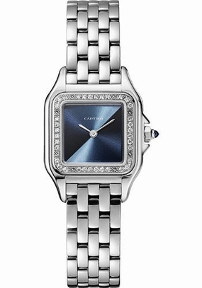Cartier Panthre de Cartier Watch - 22 mm x 30 mm Steel Case - 36 Diamond Bezel - Steel Strap - W4PN0013 