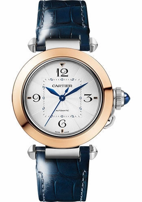Cartier Pasha de Cartier Watch - 35 mm Steel Case - Silvered Dial - 18K Rose Gold And Bracelet - W2PA0008 