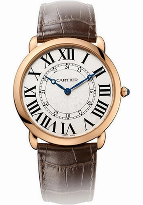Cartier Ronde Louis Cartier 42 MM Watch - 42 mm Pink Gold Case - Dark Brown Alligator Strap - W6801004 
