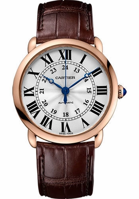 Cartier Ronde Louis Cartier Watch - 36 mm Pink Gold Case - Brown Alligator Strap - WGRN0006 