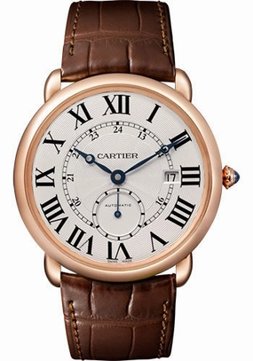Cartier Ronde Louis Cartier Watch - 40 mm Pink Gold Case - Brown Alligator Strap - W6801005 
