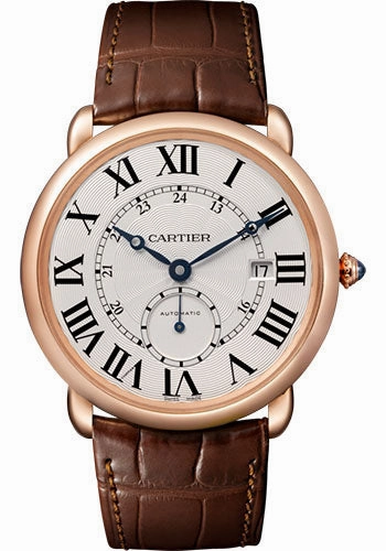 Cartier Ronde Louis Cartier Watch - 40 mm Pink Gold Case - Brown Alligator Strap - W6801005 