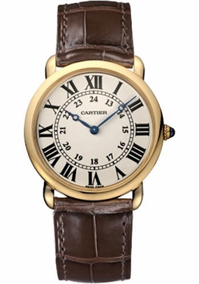 Cartier Ronde Louis Cartier Watch - Large Pink Gold Case - Alligator Strap - W6800251 