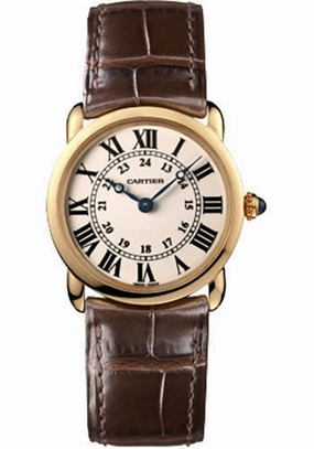 Cartier Ronde Louis Cartier Watch - Small Pink Gold Case - Alligator Strap - W6800151 