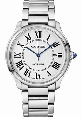 Cartier Ronde Must de Cartier Watch - 40 mm Steel Case - Sandblasted Silver Dial - Steel Strap - WSRN0035 