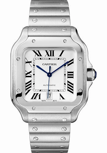 Cartier Santos de Cartier Watch - 39.8 mm Steel Case - Silvered Dial - WSSA0018 
