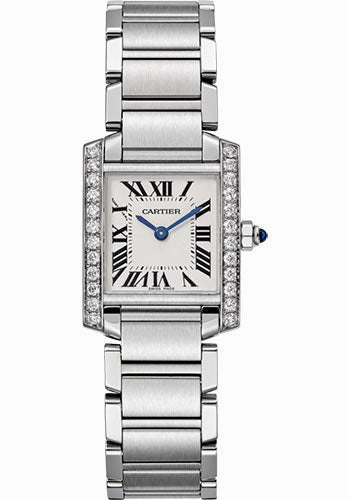 Cartier Tank Francaise Watch - 25.20 mm Steel Diamond Case - W4TA0008 