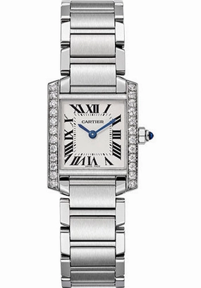 Cartier Tank Francaise Watch - 25.20 mm Steel Diamond Case - W4TA0008 