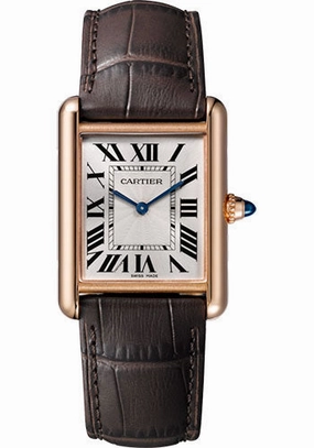 Cartier Tank Louis Cartier Watch - 33.7 mm Pink Gold Case - Brown Alligator Strap - WGTA0011 