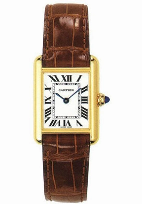 Cartier Tank Louis Cartier Watch - Small Yellow Gold Case - Alligator Strap - W1529856 