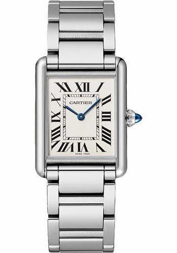 Cartier Tank Must Watch - 33.7 mm x 25.5 mm Steel Case - Silvered Dial - Interchangeable Bracelet - WSTA0052 
