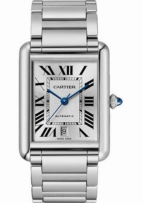 Cartier Tank Must Watch - 41 mm x 31 mm Steel Case - Silvered Dial - Bracelet - WSTA0053 