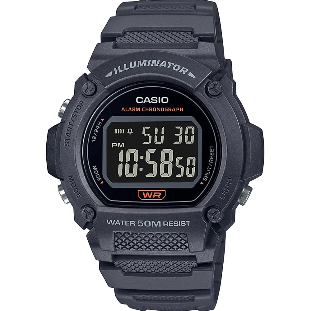 Casio W219H-8 Grey Digital Watch 