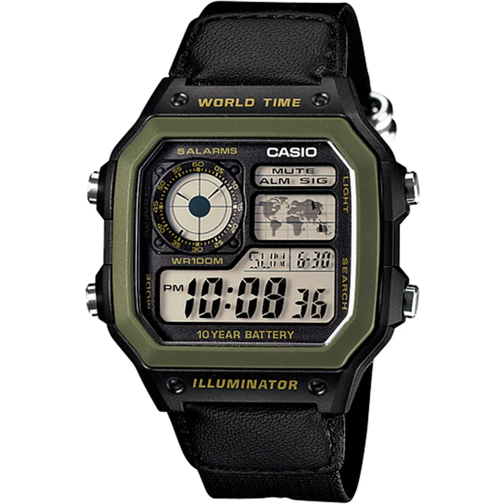 Casio Youth Series AE1200WHB-1B World Time 