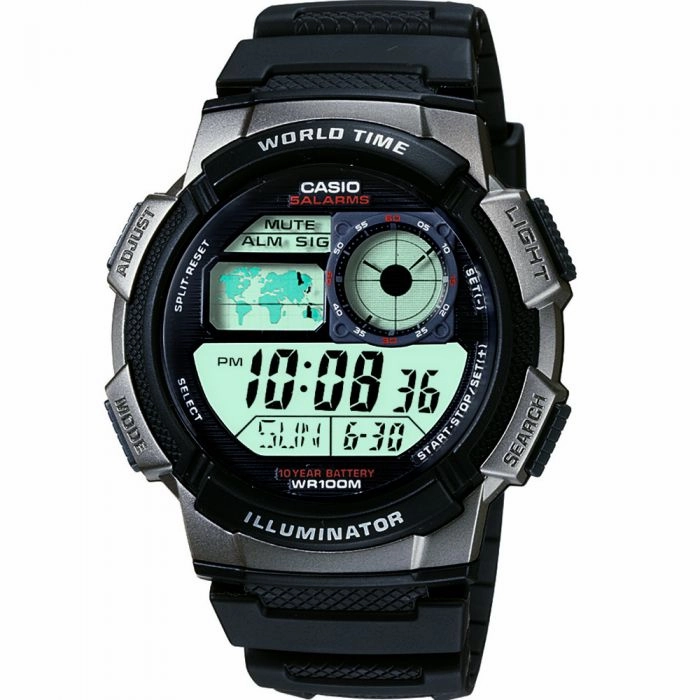 Casio AE1000W-1B World Time Watch 