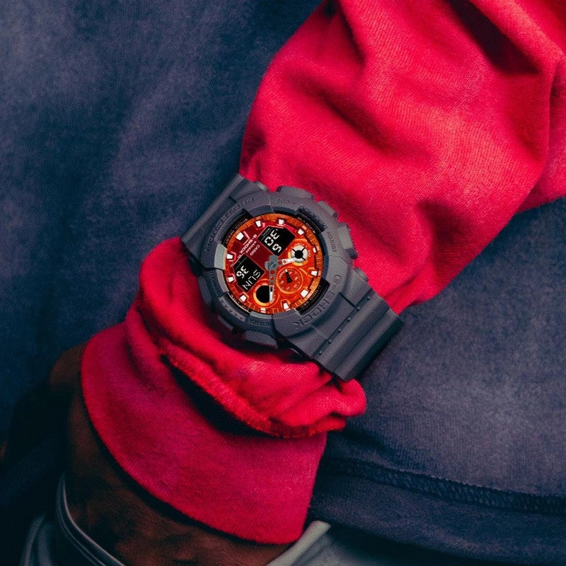 CASIO G-SHOCK ANALOG-DIGITAL - GA-100FL-8ADR
